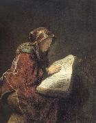 Rembrandt van rijn The Prophetess Anna oil painting artist